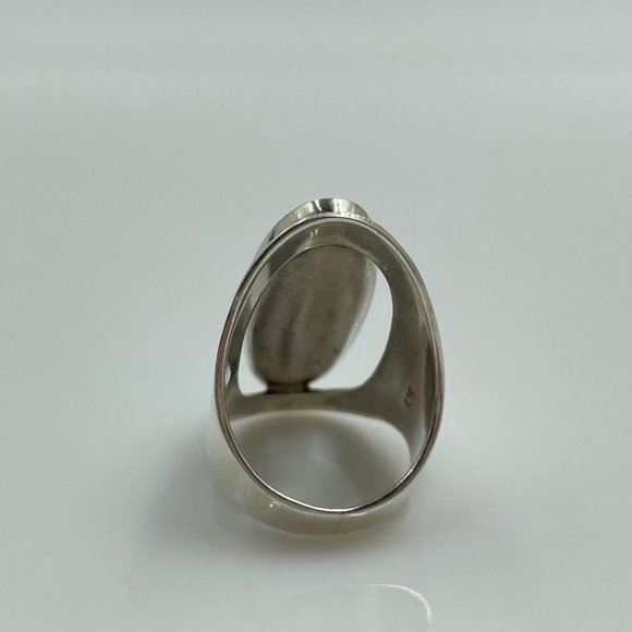 SOLD Vintage Purple Resin Enamel Oversized Space Sterling Silver SIZE 7 Ring - Picture 6 of 6